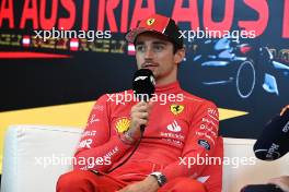 Charles Leclerc (MON) Ferrari in the post race FIA Press Conference. 02.07.2023. Formula 1 World Championship, Rd 10, Austrian Grand Prix, Spielberg, Austria, Race Day.