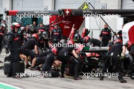 Zhou Guanyu (CHN) Alfa Romeo F1 Team C43 in the pits. 01.07.2023. Formula 1 World Championship, Rd 10, Austrian Grand Prix, Spielberg, Austria, Sprint Day.