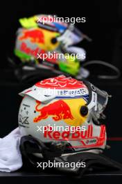 The helmet of Max Verstappen (NLD) Red Bull Racing in parc ferme. 01.07.2023. Formula 1 World Championship, Rd 10, Austrian Grand Prix, Spielberg, Austria, Sprint Day.