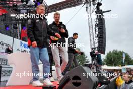 (L to R): Kevin Magnussen (DEN) Haas F1 Team and Nico Hulkenberg (GER) Haas F1 Team on the FanZone Stage. 01.07.2023. Formula 1 World Championship, Rd 10, Austrian Grand Prix, Spielberg, Austria, Sprint Day.