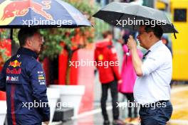 (L to R): Christian Horner (GBR) Red Bull Racing Team Principal with Nicholas Tombazis (GRE) FIA Head of Single-Seater Technical Matters. 01.07.2023. Formula 1 World Championship, Rd 10, Austrian Grand Prix, Spielberg, Austria, Sprint Day.