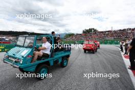 Esteban Ocon (FRA) Alpine F1 Team and Pierre Gasly (FRA) Alpine F1 Team on the drivers' parade. 02.07.2023. Formula 1 World Championship, Rd 10, Austrian Grand Prix, Spielberg, Austria, Race Day.
