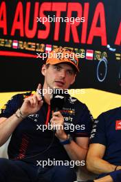 Max Verstappen (NLD) Red Bull Racing in the FIA Press Conference. 29.06.2023. Formula 1 World Championship, Rd 10, Austrian Grand Prix, Spielberg, Austria, Preparation Day.