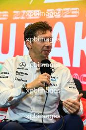 James Vowles (GBR) Williams Racing Team Principal in the FIA Press Conference. 28.04.2023. Formula 1 World Championship, Rd 4, Azerbaijan Grand Prix, Baku Street Circuit, Azerbaijan, Qualifying Day.