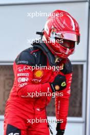 Charles Leclerc (MON) Ferrari celebrates his pole position in qualifying parc ferme. 28.04.2023. Formula 1 World Championship, Rd 4, Azerbaijan Grand Prix, Baku Street Circuit, Azerbaijan, Qualifying Day.