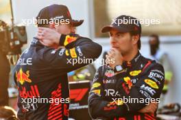(L to R): Second placed Max Verstappen (NLD) Red Bull Racing in qualifying parc ferme with third placed team mate Sergio Perez (MEX) Red Bull Racing. 28.04.2023. Formula 1 World Championship, Rd 4, Azerbaijan Grand Prix, Baku Street Circuit, Azerbaijan, Qualifying Day.