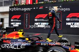 Race winner Sergio Perez (MEX) Red Bull Racing RB19 in parc ferme. 30.04.2023. Formula 1 World Championship, Rd 4, Azerbaijan Grand Prix, Baku Street Circuit, Azerbaijan, Race Day.