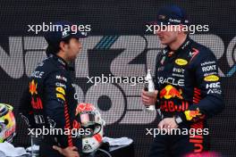 Sergio Perez (MEX) Red Bull Racing and Max Verstappen (NLD) Red Bull Racing. 30.04.2023. Formula 1 World Championship, Rd 4, Azerbaijan Grand Prix, Baku Street Circuit, Azerbaijan, Race Day.