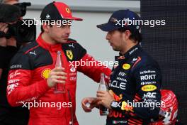 Charles Leclerc (MON) Ferrari and Sergio Perez (MEX) Red Bull Racing. 30.04.2023. Formula 1 World Championship, Rd 4, Azerbaijan Grand Prix, Baku Street Circuit, Azerbaijan, Race Day.