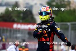 Race winner Sergio Perez (MEX) Red Bull Racing celebrates in parc ferme. 30.04.2023. Formula 1 World Championship, Rd 4, Azerbaijan Grand Prix, Baku Street Circuit, Azerbaijan, Race Day.