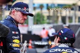 (L to R): Max Verstappen (NLD) Red Bull Racing with team mate and race winner Sergio Perez (MEX) Red Bull Racing. 30.04.2023. Formula 1 World Championship, Rd 4, Azerbaijan Grand Prix, Baku Street Circuit, Azerbaijan, Race Day.