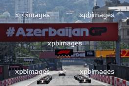 Charles Leclerc (MON) Ferrari SF-23 leads at the start of the race. 30.04.2023. Formula 1 World Championship, Rd 4, Azerbaijan Grand Prix, Baku Street Circuit, Azerbaijan, Race Day.