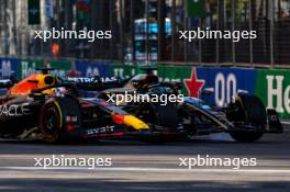 Max Verstappen (NLD), Red Bull Racing and George Russell (GBR), Mercedes AMG F1  29.04.2023. Formula 1 World Championship, Rd 4, Azerbaijan Grand Prix, Baku Street Circuit, Azerbaijan, Sprint Day.