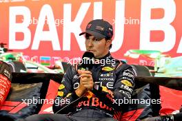 Sergio Perez (MEX) Red Bull Racing, in the post Sprint race FIA Press Conference. 29.04.2023. Formula 1 World Championship, Rd 4, Azerbaijan Grand Prix, Baku Street Circuit, Azerbaijan, Sprint Day.