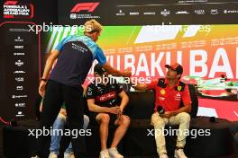 (L to R): Alexander Albon (THA) Williams Racing and Carlos Sainz Jr (ESP) Ferrari in the FIA Press Conference. 27.04.2023. Formula 1 World Championship, Rd 4, Azerbaijan Grand Prix, Baku Street Circuit, Azerbaijan, Preparation Day.