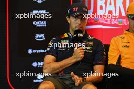 Sergio Perez (MEX) Red Bull Racing in the FIA Press Conference. 27.04.2023. Formula 1 World Championship, Rd 4, Azerbaijan Grand Prix, Baku Street Circuit, Azerbaijan, Preparation Day.