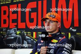 Max Verstappen (NLD) Red Bull Racing in the post qualifying FIA Press Conference. 28.07.2023. Formula 1 World Championship, Rd 13, Belgian Grand Prix, Spa Francorchamps, Belgium, Qualifying Day.