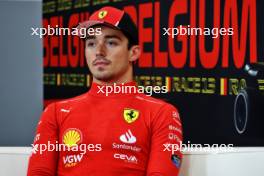 Charles Leclerc (MON) Ferrari in the post qualifying FIA Press Conference. 28.07.2023. Formula 1 World Championship, Rd 13, Belgian Grand Prix, Spa Francorchamps, Belgium, Qualifying Day.