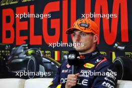 Max Verstappen (NLD) Red Bull Racing in the post qualifying FIA Press Conference. 28.07.2023. Formula 1 World Championship, Rd 13, Belgian Grand Prix, Spa Francorchamps, Belgium, Qualifying Day.