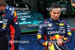 Third placed Sergio Perez (MEX) Red Bull Racing in qualifying parc ferme. 28.07.2023. Formula 1 World Championship, Rd 13, Belgian Grand Prix, Spa Francorchamps, Belgium, Qualifying Day.