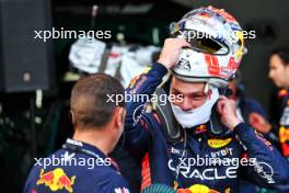 Pole sitter Max Verstappen (NLD) Red Bull Racing in qualifying parc ferme. 28.07.2023. Formula 1 World Championship, Rd 13, Belgian Grand Prix, Spa Francorchamps, Belgium, Qualifying Day.