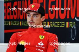 Charles Leclerc (MON) Ferrari in the post qualifying FIA Press Conference. 28.07.2023. Formula 1 World Championship, Rd 13, Belgian Grand Prix, Spa Francorchamps, Belgium, Qualifying Day.