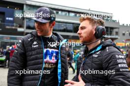 (L to R): Esteban Ocon (FRA) Alpine F1 Team with Josh Peckett (GBR) Alpine F1 Team Race Engineer on the grid. 30.07.2023. Formula 1 World Championship, Rd 13, Belgian Grand Prix, Spa Francorchamps, Belgium, Race Day.