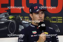 Sergio Perez (MEX) Red Bull Racing in the post race FIA Press Conference. 30.07.2023. Formula 1 World Championship, Rd 13, Belgian Grand Prix, Spa Francorchamps, Belgium, Race Day.
