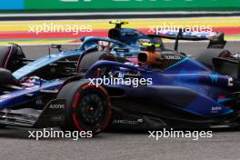 Logan Sargeant (USA) Williams Racing FW45 and Pierre Gasly (FRA) Alpine F1 Team A523. 30.07.2023. Formula 1 World Championship, Rd 13, Belgian Grand Prix, Spa Francorchamps, Belgium, Race Day.