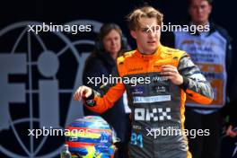 Oscar Piastri (AUS) McLaren, second position, in Sprint Qualifying parc ferme. 29.07.2023. Formula 1 World Championship, Rd 13, Belgian Grand Prix, Spa Francorchamps, Belgium, Sprint Day.