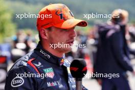 Max Verstappen (NLD) Red Bull Racing, first position, in Sprint Qualifying parc ferme. 29.07.2023. Formula 1 World Championship, Rd 13, Belgian Grand Prix, Spa Francorchamps, Belgium, Sprint Day.