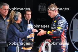 Max Verstappen (NLD) Red Bull Racing, first position in Sprint Qualifying parc ferme. 29.07.2023. Formula 1 World Championship, Rd 13, Belgian Grand Prix, Spa Francorchamps, Belgium, Sprint Day.