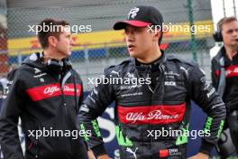 Zhou Guanyu (CHN) Alfa Romeo F1 Team on the grid. 29.07.2023. Formula 1 World Championship, Rd 13, Belgian Grand Prix, Spa Francorchamps, Belgium, Sprint Day.