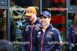 Sergio Perez (MEX) Red Bull Racing and team mate Max Verstappen (NLD) Red Bull Racing. 29.07.2023. Formula 1 World Championship, Rd 13, Belgian Grand Prix, Spa Francorchamps, Belgium, Sprint Day.