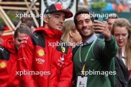 Charles Leclerc (MON) Ferrari with fan. 29.07.2023. Formula 1 World Championship, Rd 13, Belgian Grand Prix, Spa Francorchamps, Belgium, Sprint Day.