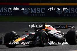 Winner Max Verstappen (NLD) Red Bull Racing RB19 celebrates at the end of Spint 29.07.2023. Formula 1 World Championship, Rd 13, Belgian Grand Prix, Spa Francorchamps, Belgium, Sprint Day.