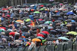 Circuit atmosphere - fans in the rain. 29.07.2023. Formula 1 World Championship, Rd 13, Belgian Grand Prix, Spa Francorchamps, Belgium, Sprint Day.