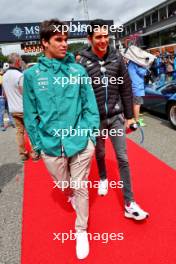 (L to R): Lance Stroll (CDN) Aston Martin F1 Team and Esteban Ocon (FRA) Alpine F1 Team on the drivers' parade. 30.07.2023. Formula 1 World Championship, Rd 13, Belgian Grand Prix, Spa Francorchamps, Belgium, Race Day.