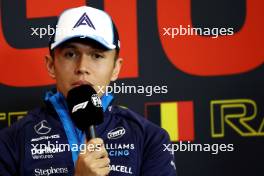 Alexander Albon (THA) Williams Racing in the FIA Press Conference. 27.07.2023. Formula 1 World Championship, Rd 13, Belgian Grand Prix, Spa Francorchamps, Belgium, Preparation Day.