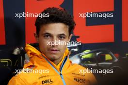 Lando Norris (GBR) McLaren in the FIA Press Conference. 27.07.2023. Formula 1 World Championship, Rd 13, Belgian Grand Prix, Spa Francorchamps, Belgium, Preparation Day.