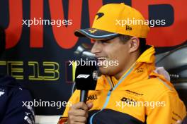 Lando Norris (GBR) McLaren in the FIA Press Conference. 27.07.2023. Formula 1 World Championship, Rd 13, Belgian Grand Prix, Spa Francorchamps, Belgium, Preparation Day.