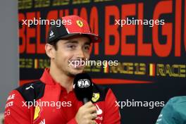 Charles Leclerc (MON) Ferrari in the FIA Press Conference. 27.07.2023. Formula 1 World Championship, Rd 13, Belgian Grand Prix, Spa Francorchamps, Belgium, Preparation Day.
