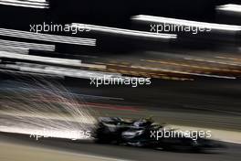 Lewis Hamilton (GBR) Mercedes AMG F1 W14 sends sparks flying. 03.03.2023. Formula 1 World Championship, Rd 1, Bahrain Grand Prix, Sakhir, Bahrain, Practice Day