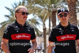 (L to R): Valtteri Bottas (FIN) Alfa Romeo F1 Team with team mate Zhou Guanyu (CHN) Alfa Romeo F1 Team. 03.03.2023. Formula 1 World Championship, Rd 1, Bahrain Grand Prix, Sakhir, Bahrain, Practice Day