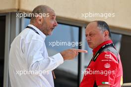 (L to R): Bruno Michel (FRA) F2 and F3 Chief Executive Officer with Frederic Vasseur (FRA) Ferrari Team Principal. 03.03.2023. Formula 1 World Championship, Rd 1, Bahrain Grand Prix, Sakhir, Bahrain, Practice Day
