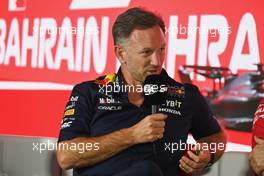 Christian Horner (GBR) Red Bull Racing Team Principal in the FIA Press Conference. 03.03.2023. Formula 1 World Championship, Rd 1, Bahrain Grand Prix, Sakhir, Bahrain, Practice Day