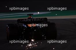 Oscar Piastri (AUS) McLaren MCL60 sends sparks flying. 03.03.2023. Formula 1 World Championship, Rd 1, Bahrain Grand Prix, Sakhir, Bahrain, Practice Day