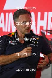 Christian Horner (GBR) Red Bull Racing Team Principal in the FIA Press Conference. 03.03.2023. Formula 1 World Championship, Rd 1, Bahrain Grand Prix, Sakhir, Bahrain, Practice Day