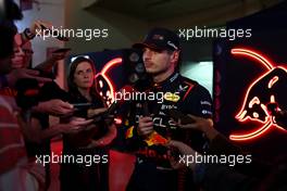 Max Verstappen (NLD) Red Bull Racing with the media. 03.03.2023. Formula 1 World Championship, Rd 1, Bahrain Grand Prix, Sakhir, Bahrain, Practice Day