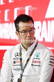 Mike Elliot (GBR) Mercedes AMG F1 Technology Director in the FIA Press Conference. 03.03.2023. Formula 1 World Championship, Rd 1, Bahrain Grand Prix, Sakhir, Bahrain, Practice Day
